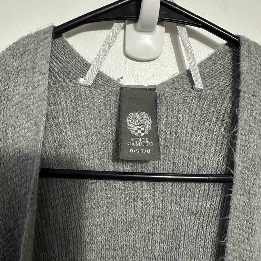 Vince Camuto Light Gray Knit Poncho - Picture 3 of 7